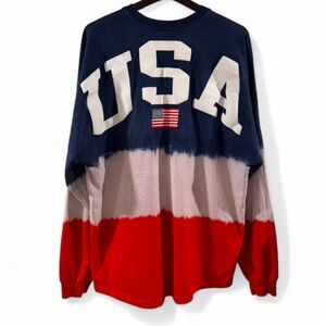 Unisex Spirit Jersey “USA” Patriotic Long Sleeve Shirt Size Medium